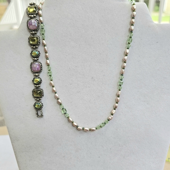 Lia Sophia Jewelry - SET! 925 Pearl & Glass Bead Choker with Lia Sophia Granada Bracelet SET!